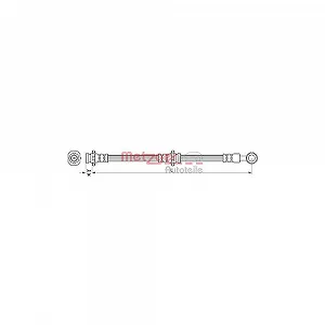 Гальмівний шланг METZGER 4110461 для NISSAN, задній міст справа - Фото 1