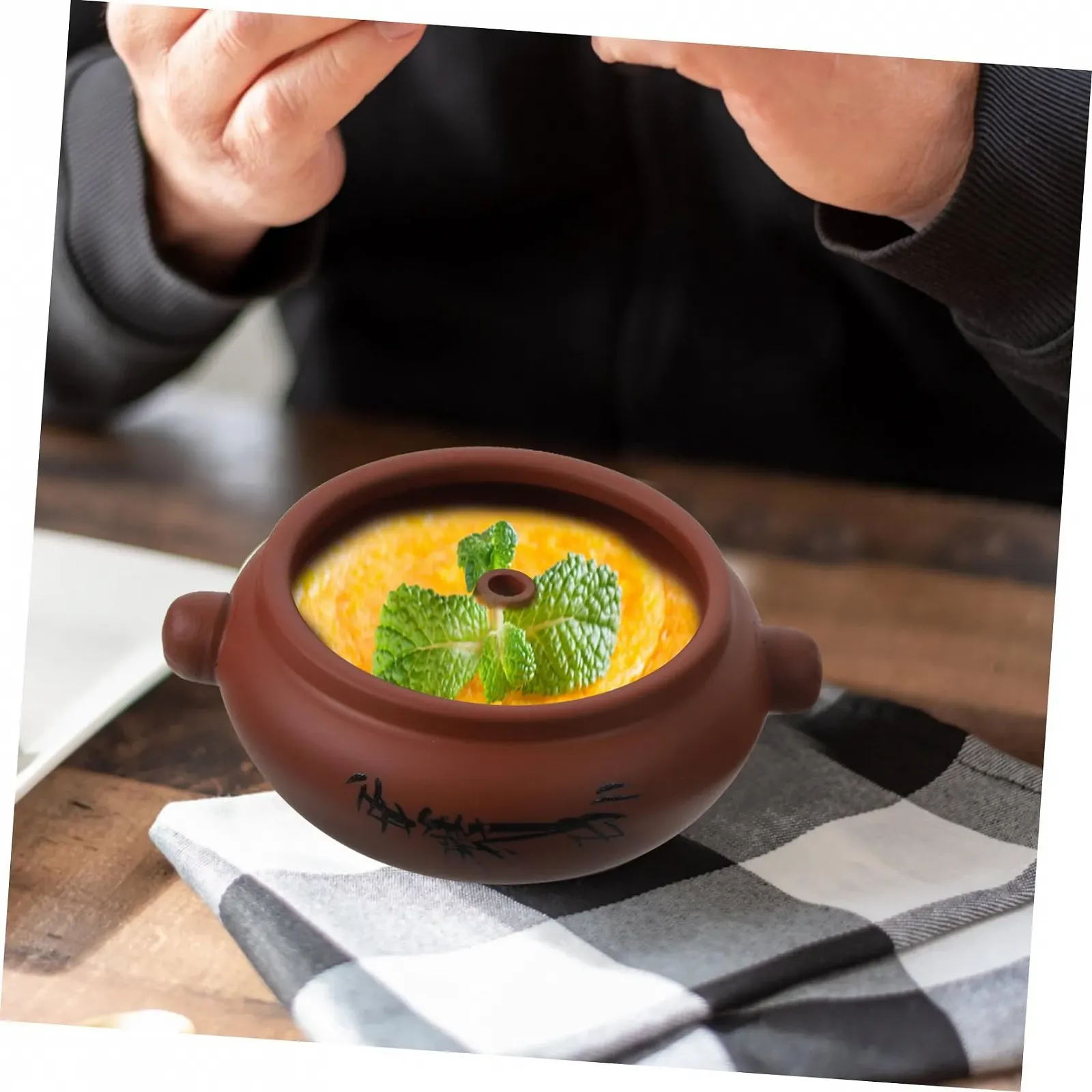 Керамический горшок для супа с пароваркой равномерное распределение тепла долговечный, фото №4 Керамический горшок для супа с пароваркой равномерное распределение тепла долговечный, фото №4