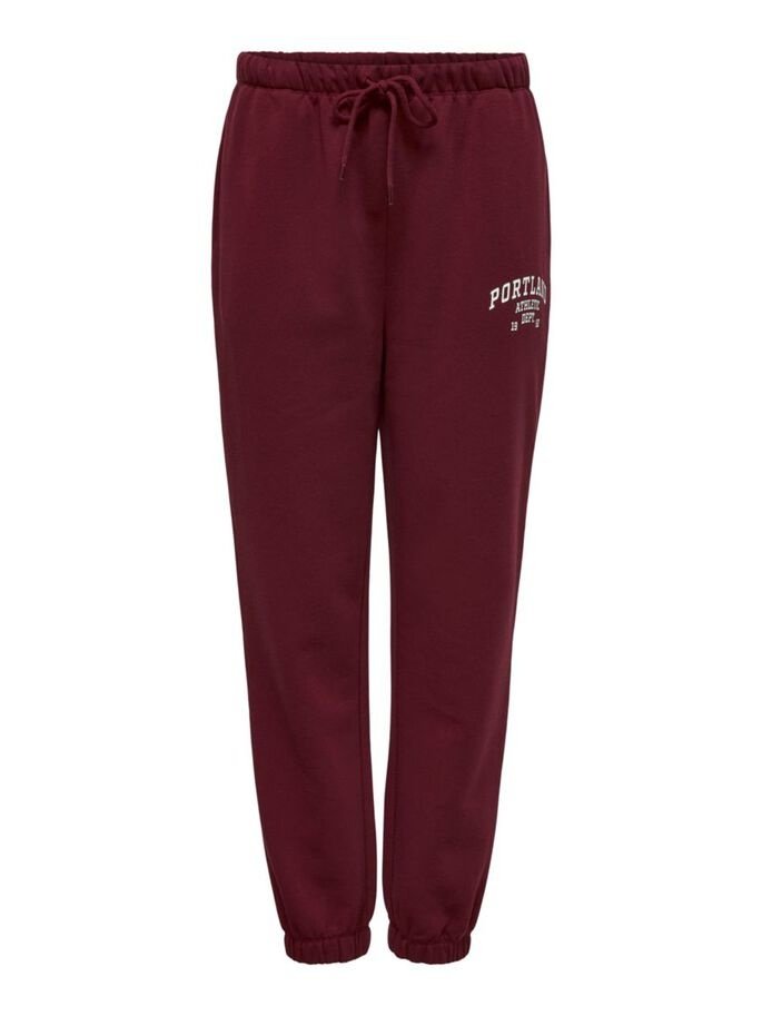 Штани ONLCOLLEGE LIFE PANTS SWT 15235557-Cabernet-Print: PORTLAND ONLY Бордовий XL, фото №4