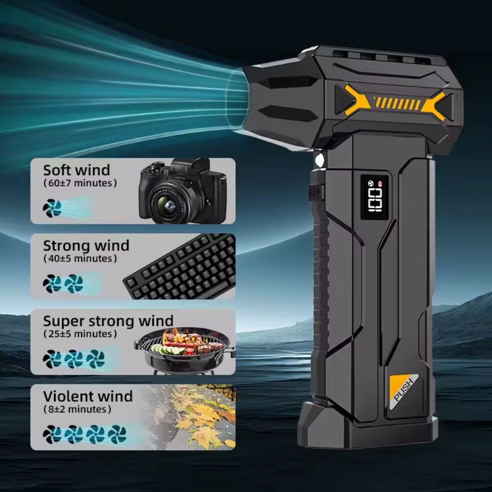 Портативний турбовентилятор Violent HFX-07 Turbo Jet Fan 680000 RPM Black, фото №5