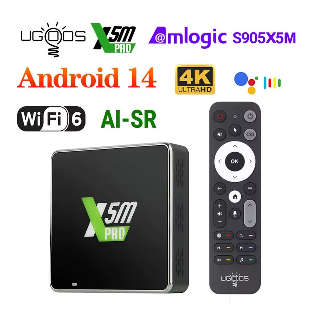 Медиаплеер X5M Pro Amlogic S905X5M 4/32 WIFI6 AI-SR, фото №6