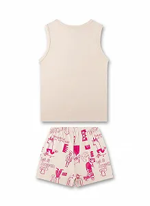 Пижама Sanetta для девочек Короткая Розовый synthetic.ua - Фото 1