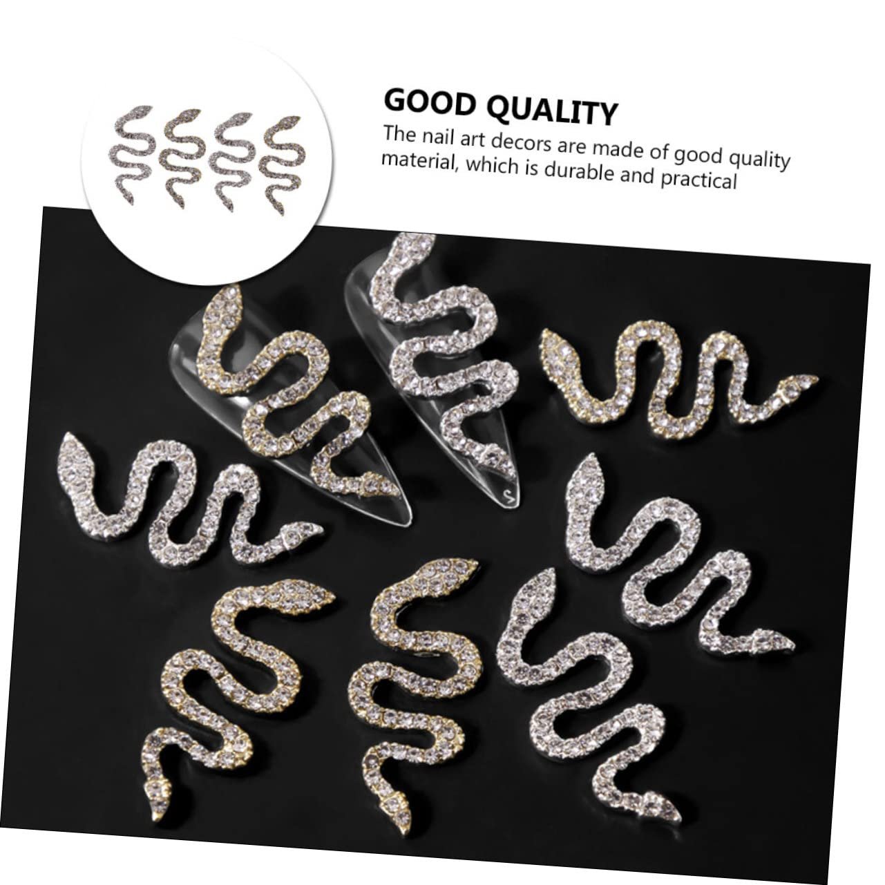 Украшение для ногтей змея из сплава 4 шт., фото №2