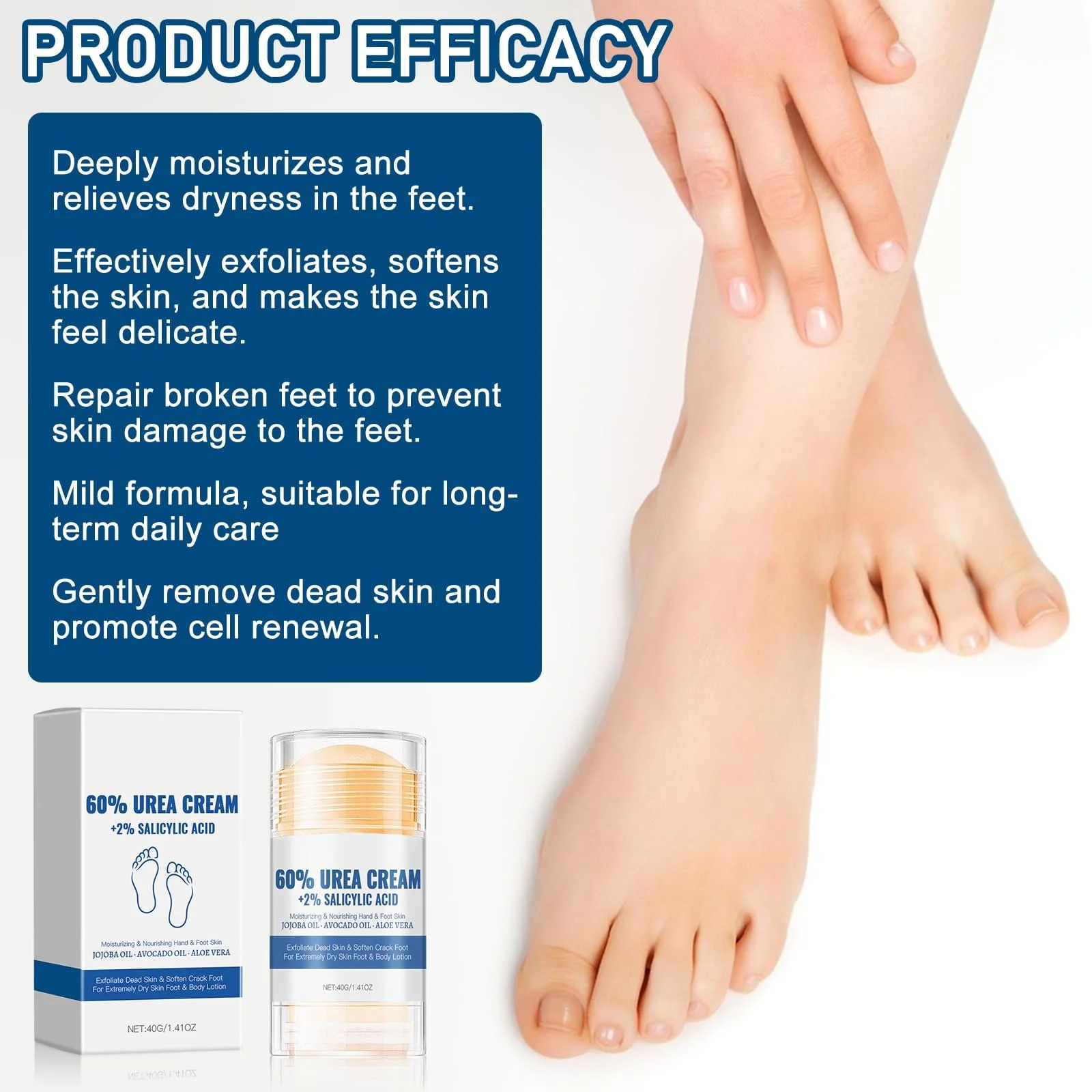 Крем для ног Urea 60% увлажняющий против трещин с пилкой для мозолей, фото №5