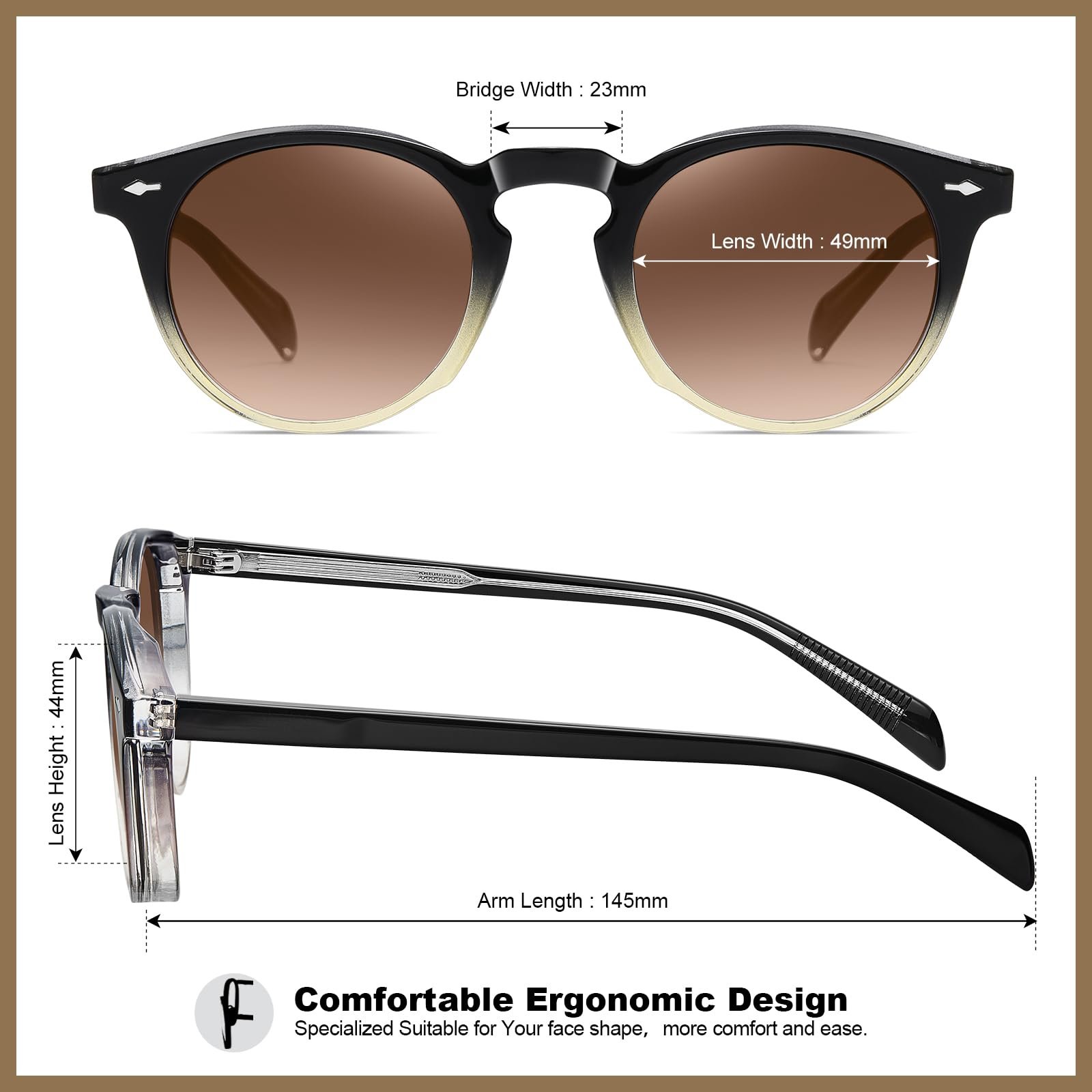 Сонцезахисні окуляри Жіночі Ретро CARFIA Круглі Поляризовані Високої Якості з 100% UV Захистом, фото №5 Сонцезахисні окуляри Жіночі Ретро CARFIA Круглі Поляризовані Високої Якості з 100% UV Захистом, фото №5