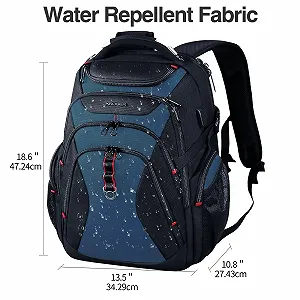 Рюкзак для ноутбука KROSER XL 17.3-18.4 дюйма Дорожный Черный Синий туман synthetic.ua - Фото 1