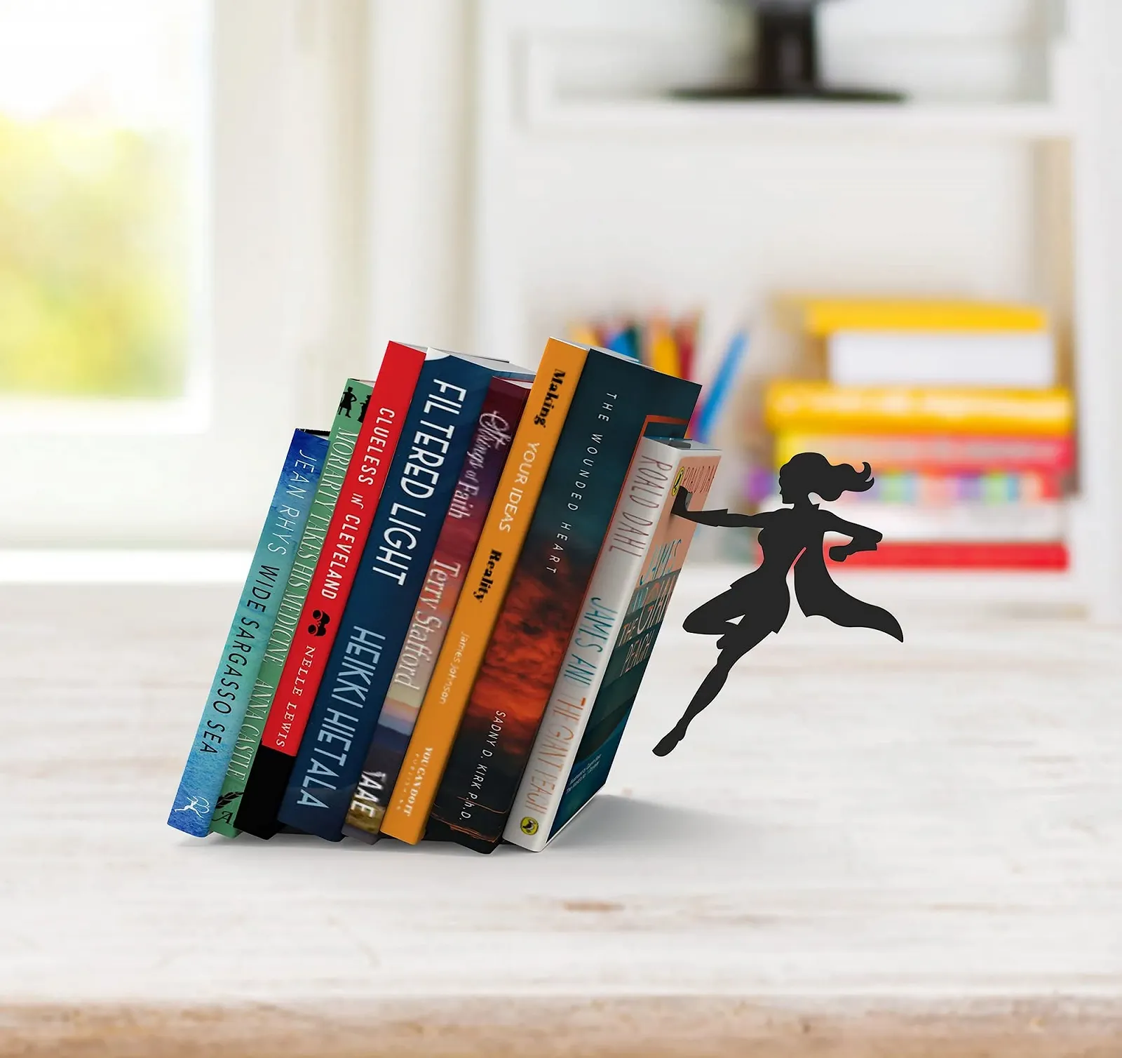 Держатель для книг Artori Design Supergal, металлический, супергероиня, черный, фото №6