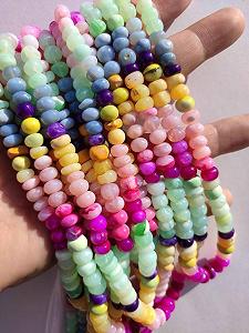 Натуральный Опал Круглые Гладкие Бусины 6-8 мм, нить длиной 40.5 см, ожерелья, браслета synthetic.ua - Фото 1