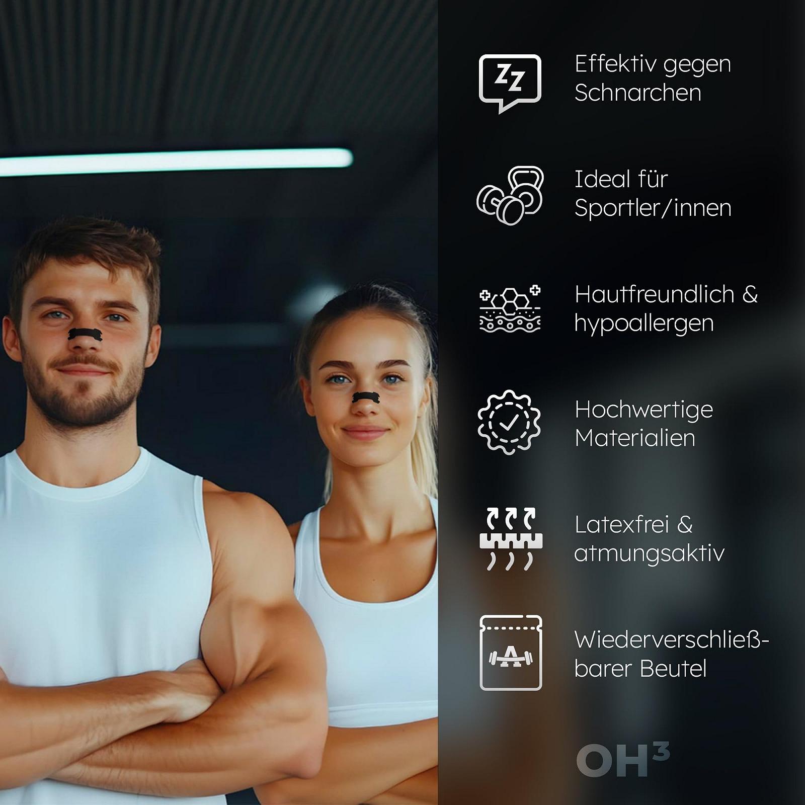 Пластыри для носа OH3 от храпа и заложенности носа полоски против храпа для спорта и сна 30 шт, фото №5