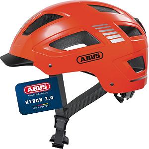 Шолом Міський ABUS Hyban 2.0 ABS, з заднім ліхтарем, Signal Orange - Фото 1