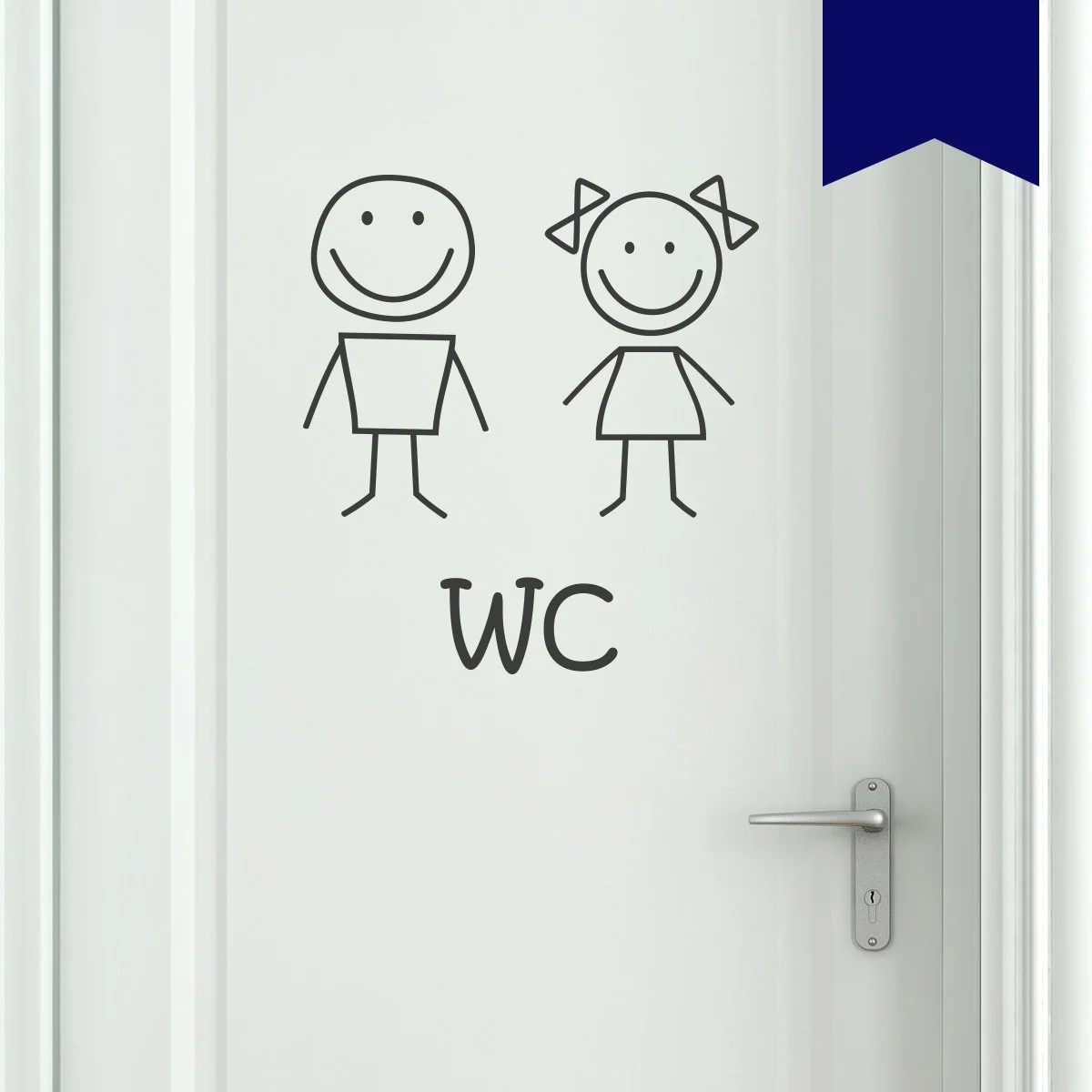 Наклейка на стену Wandkings Woman & Man Smiley Style 11 x 12 см Синяя, фото №1