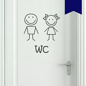 Наклейка на стіну Wandkings Woman & Man Smiley Style 11 x 12 см Синя - Фото 1