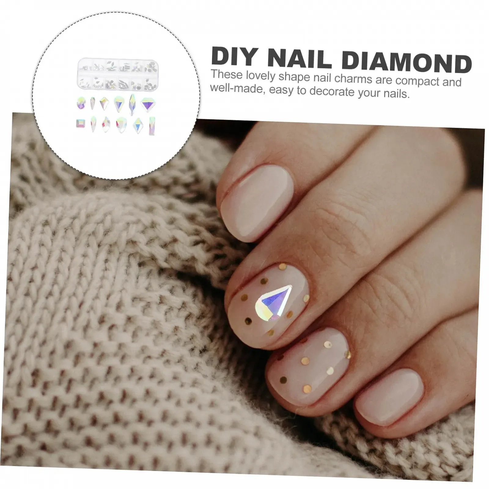 Стразы для ногтей FRCOLOR Набор 12 вееров Плоская задняя часть AB Кристаллы Стекло Самодельный Маникюр Ювелирные изделия Декоративные аксессуары, фото №8