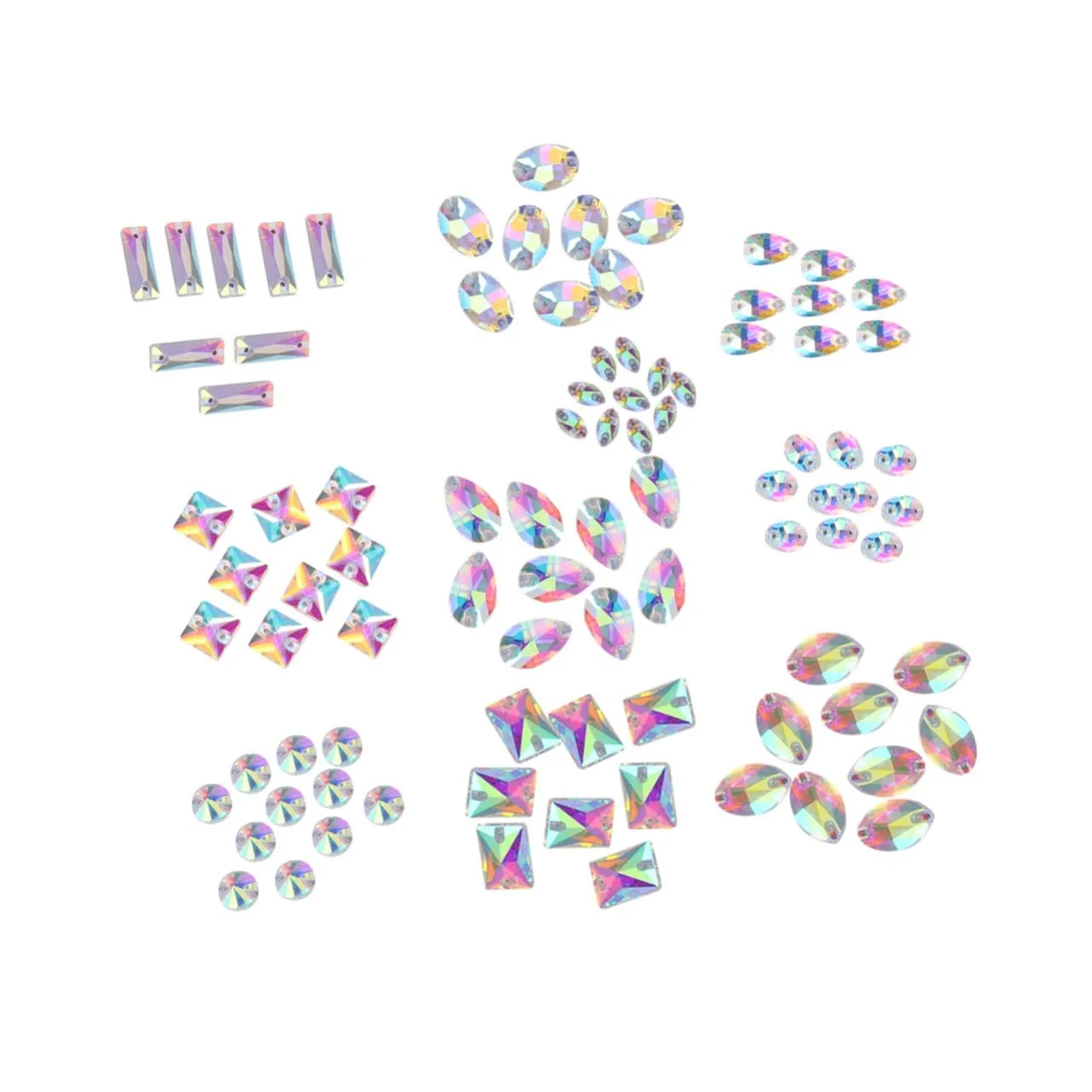 Стрази Скло SEWACC 3 Набори 10 Стилів Набір для Вечірнього Взуття 100 штук * 3, фото №5