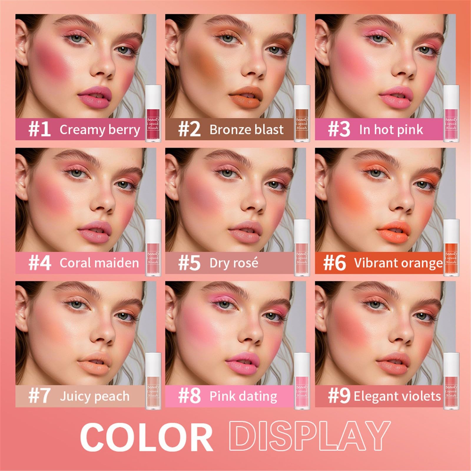 Рум'яна TianWlio Natural Look Nine Color Liquid Natural Colour 4 мл, фото №4 Рум'яна TianWlio Natural Look Nine Color Liquid Natural Colour 4 мл, фото №4