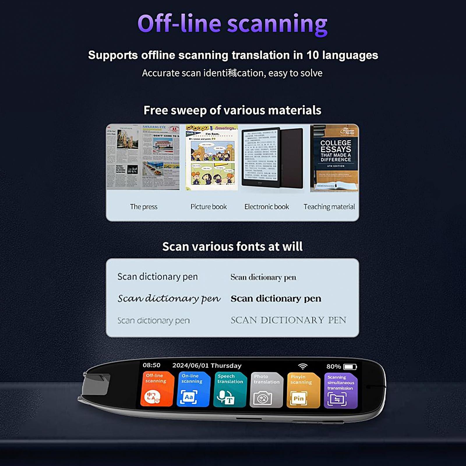 Перекладацький Олівець Асистент, 142 мови, без підключення до мережі, сенсорний екран, фото №3