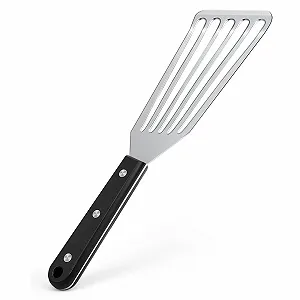 Лопатка для рыбы Newness Stainless Steel гибкая полированная металлическая коррозионностойкая кухонная с прорезями [Upgraded Version] - Фото 1