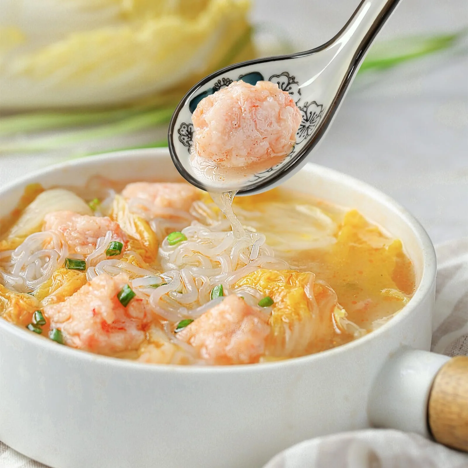 Набір з 4 азіатських супових ложок з гачками, фото №6