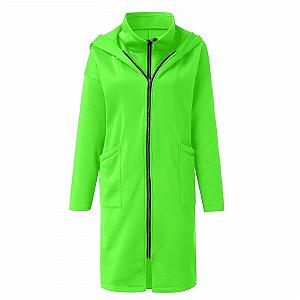 Пальто Yowablo для жінок, Худі, Осінь-Зима, Тепле, Кишені, Куліска synthetic.ua - Фото 1