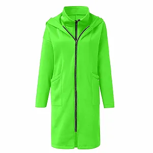 Пальто Yowablo для женщин, Худи, Осень-Зима, Теплое, Карманы, Кулиска synthetic.ua - Фото 1