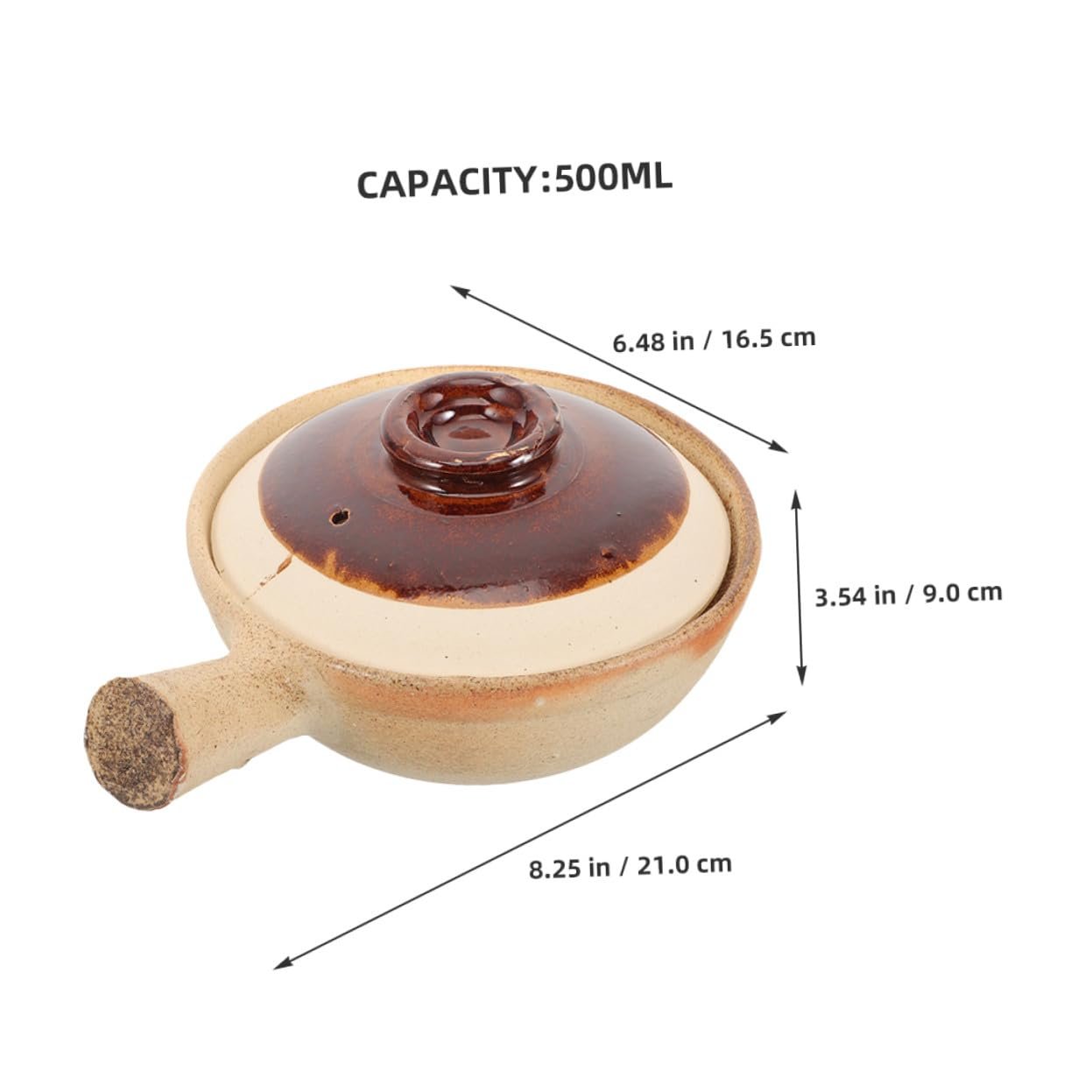 Кастрюля для запекания керамическая с ручкой термостойкая ударопрочная, фото №4