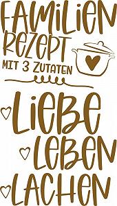 Наклейка на стіну GRAZDesign Kitchen Family Recipe 88 x 50 см Gold (091) synthetic.ua - Фото 1