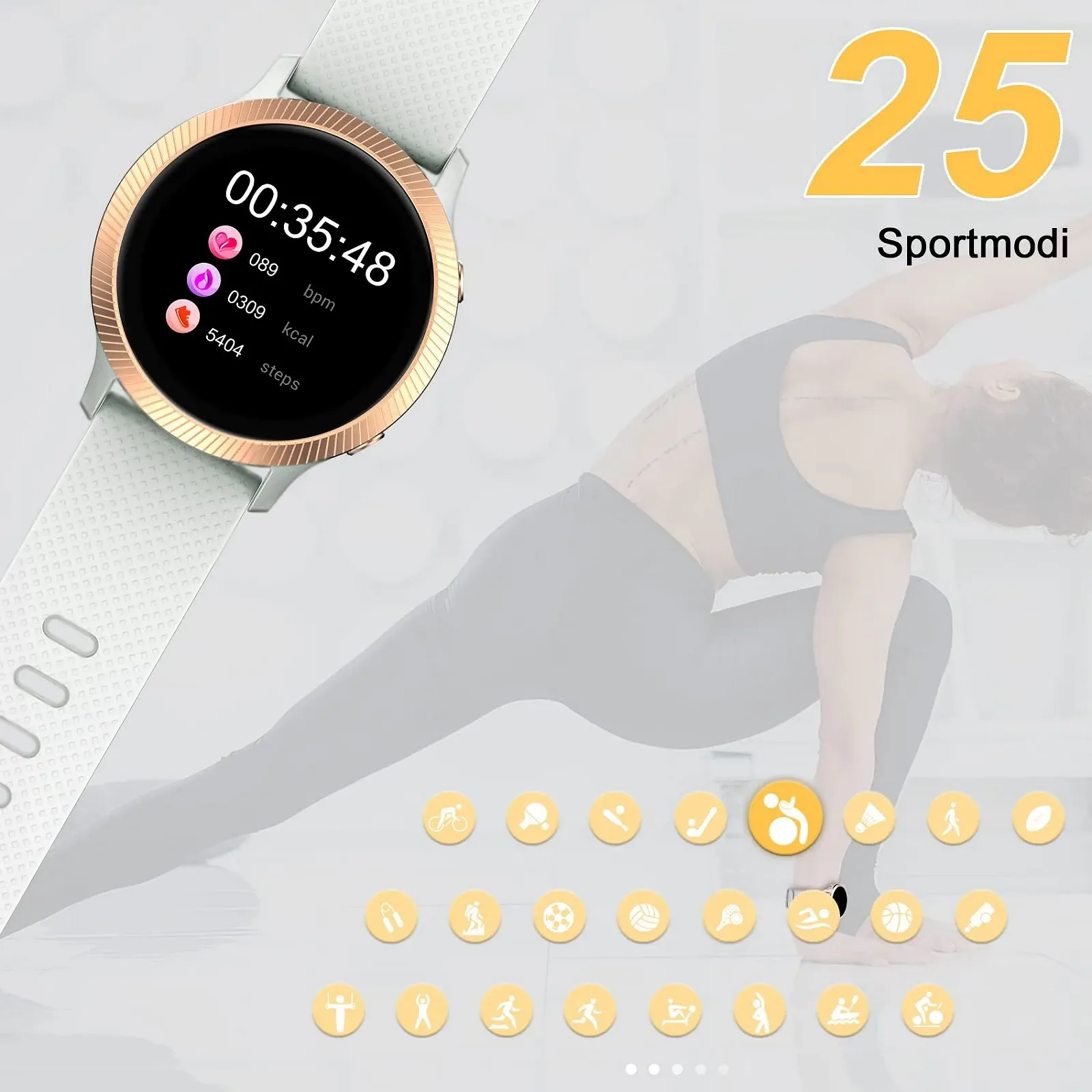 Смарт-годинник IOWODO IP68, сенсорний екран, для жінок, Android iOS, IP68, фото №4