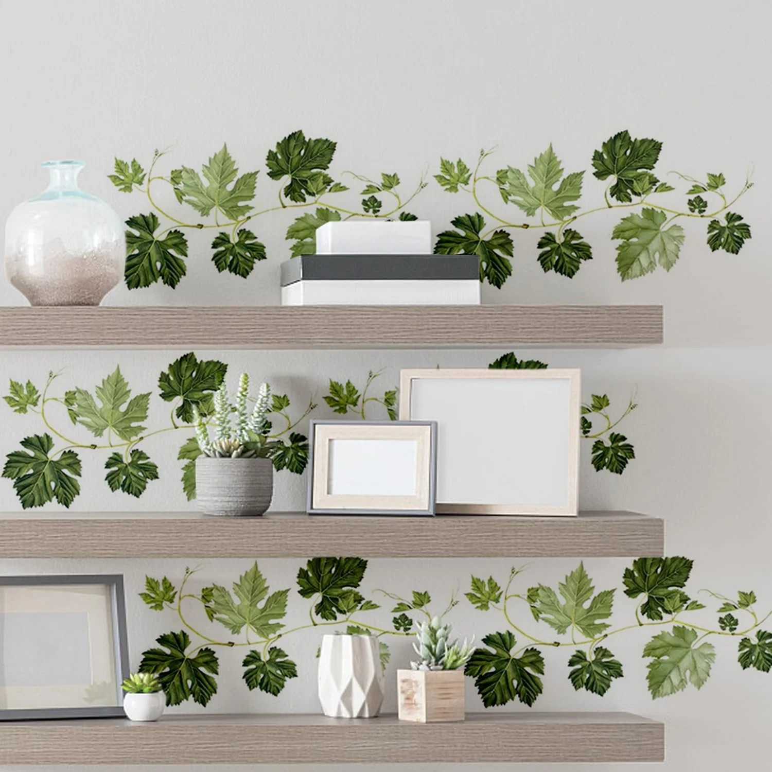 Наклейки на стіну Зелені рослини 8 листів 16 x 30 см Самоклейні, фото №5
