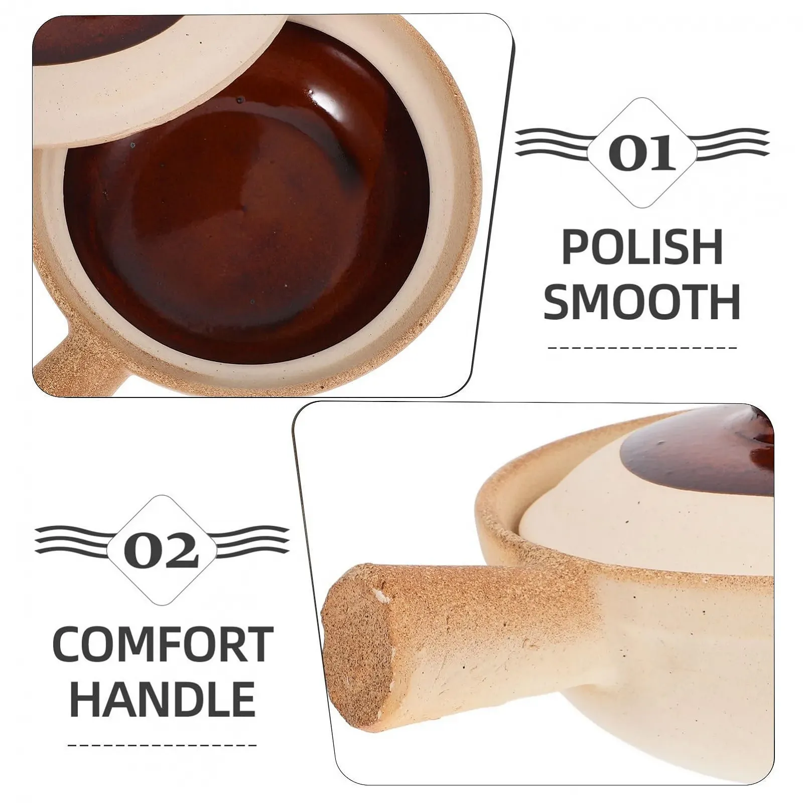 Кастрюля керамическая Garneck с крышкой жаростойкая порционная порционная, фото №7