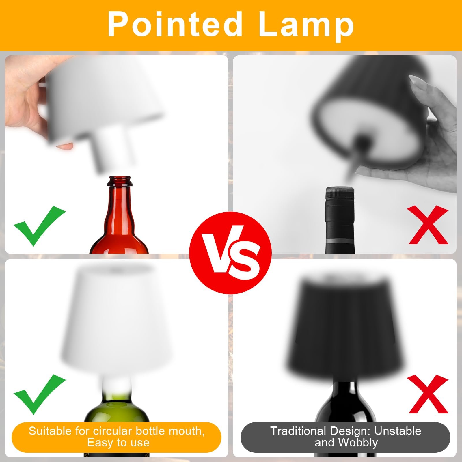 Лампа для пляшок LED White акумуляторна, з регулюванням яскравості, сенсорна, 3 режими, водонепроникна, металева., фото №6