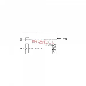 Трос стоянкового гальма METZGER 11.6803 для OPEL RENAULT GENERAL MOTORS центральний - Фото 1