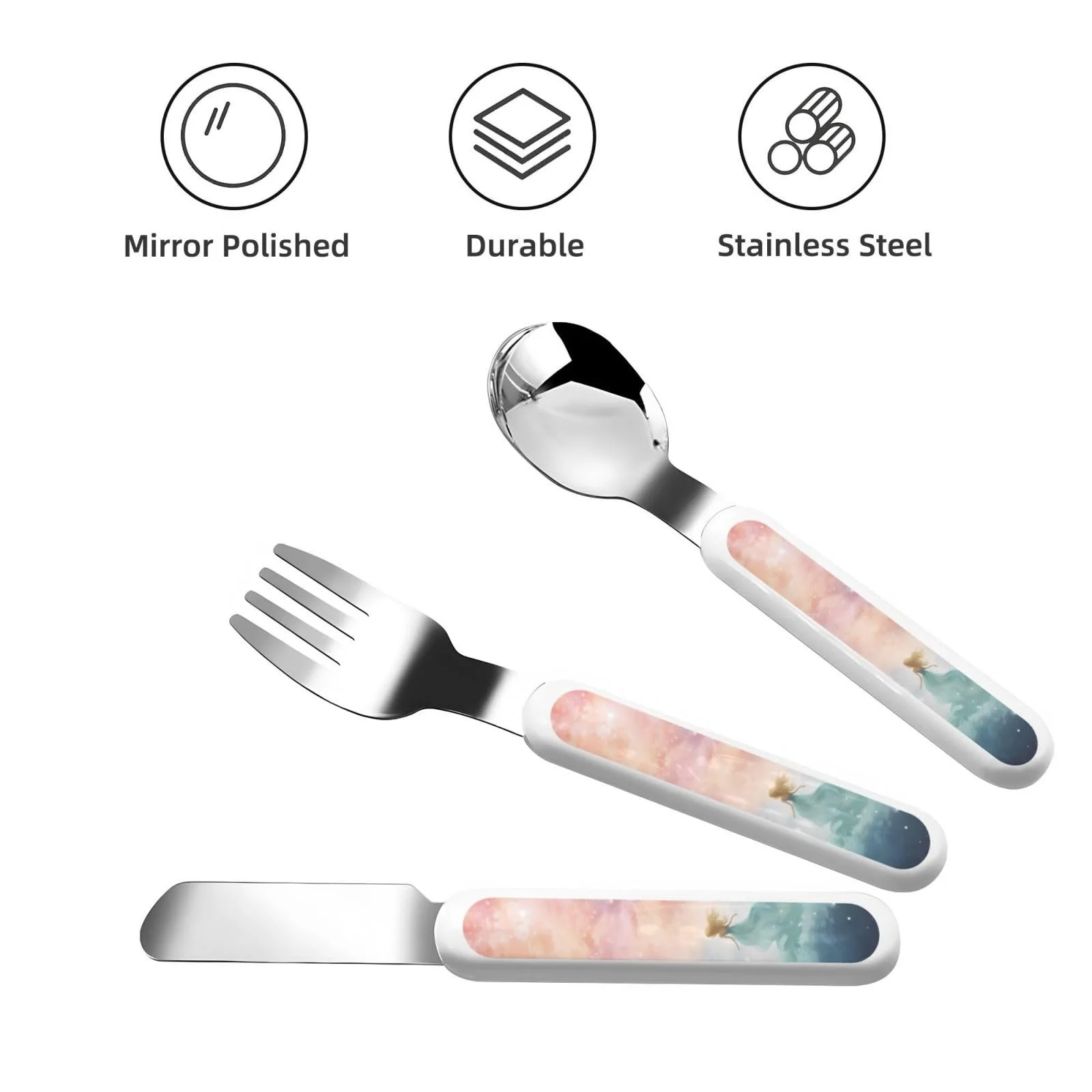 Дитячий набір Fantasy Paradise Space з принтом, три предмети, багаторазовий, фото №2 Дитячий набір Fantasy Paradise Space з принтом, три предмети, багаторазовий, фото №2