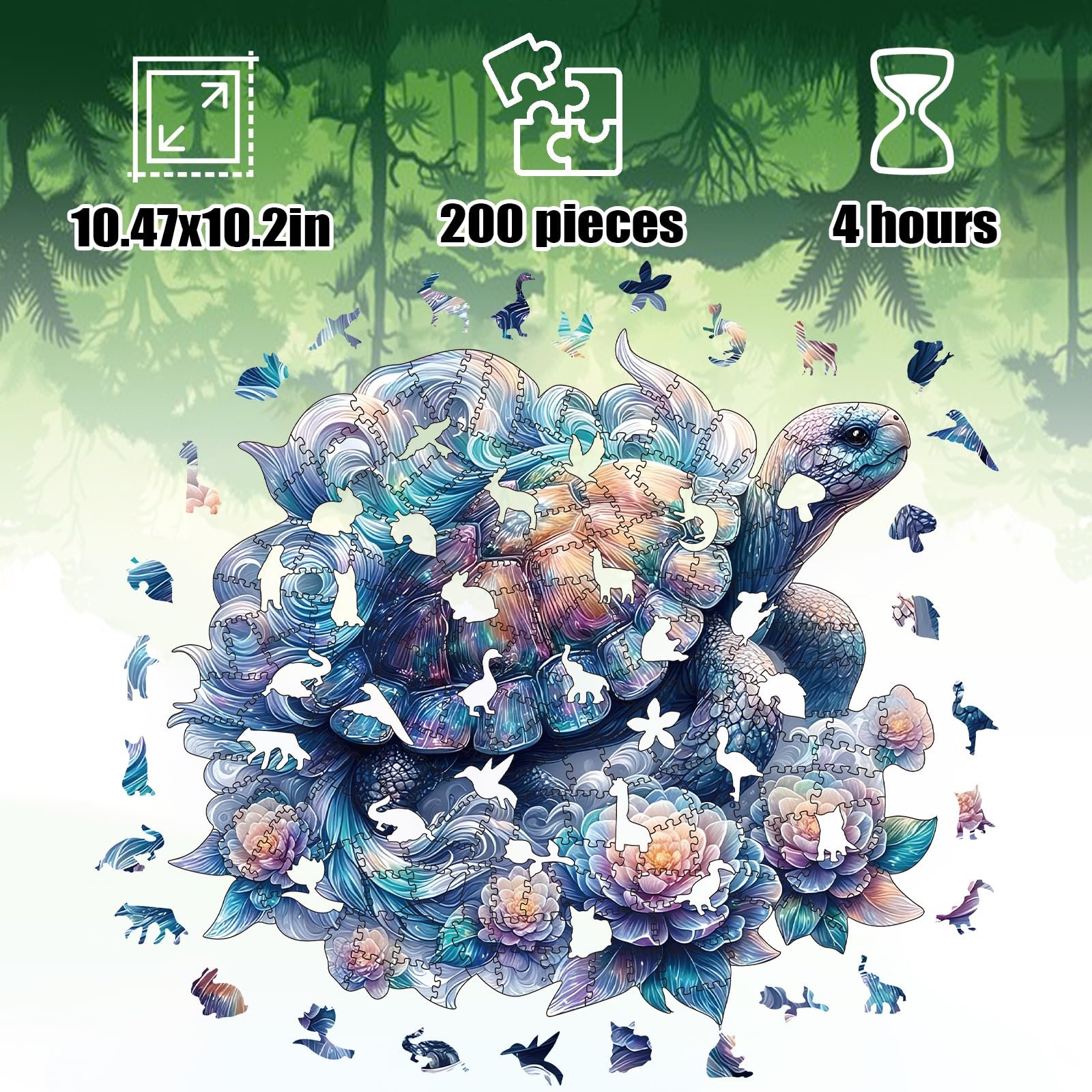 Деревянный пазл Sea Turtle 200 элементов Уникальная форма животных, фото №3 Деревянный пазл Sea Turtle 200 элементов Уникальная форма животных, фото №3