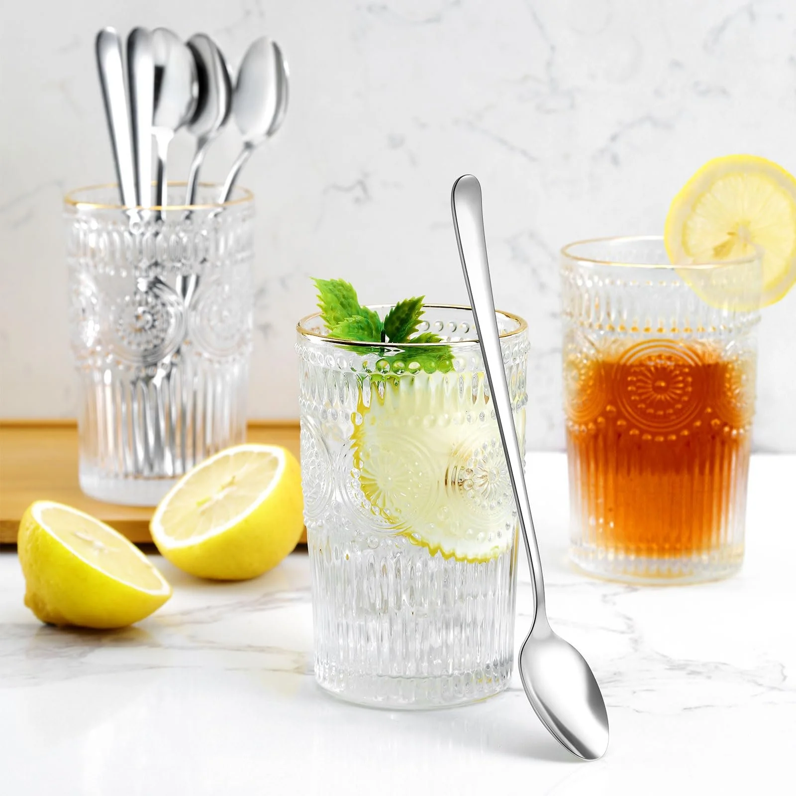 Ложки для лате макіато BEWOS Набір 24 шт, 19.7 см, з нержавіючої сталі, для еспресо, поліровані, можна мити в посудомийній машині, фото №7