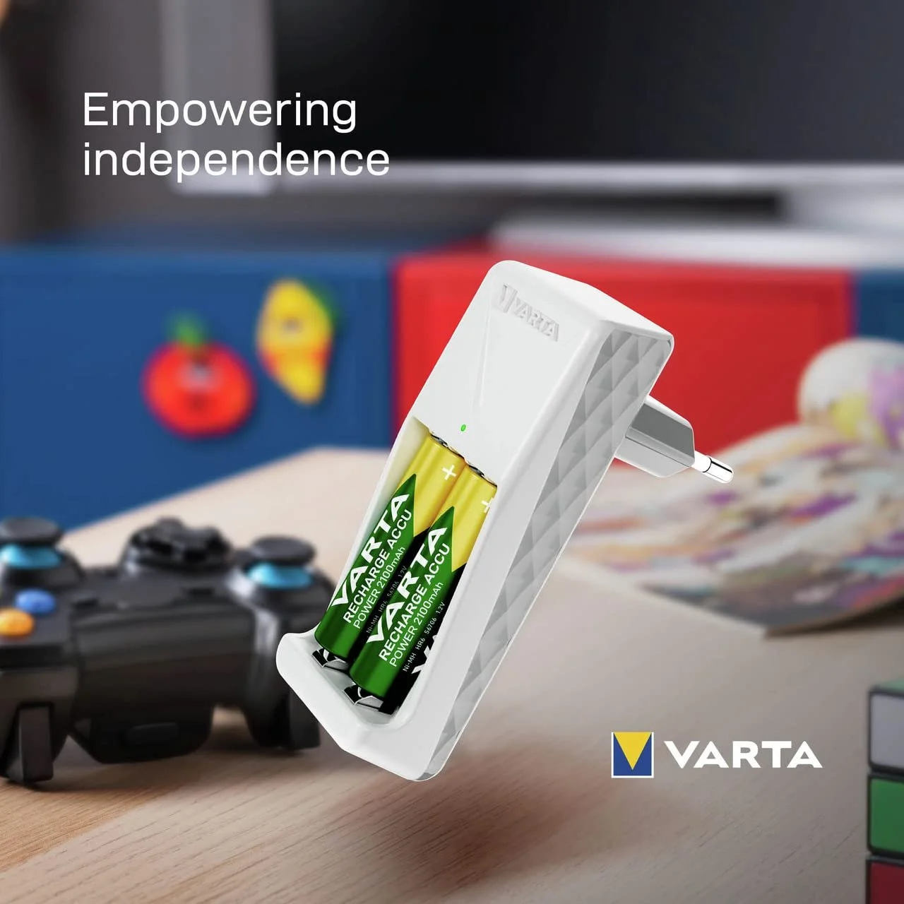 Зарядний пристрій Varta для акумуляторів, включає 2 x AAA 800 mAh, білий, фото №8