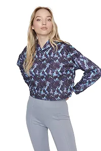 Свитшот TRENDYOL Regular с воротником-стойкой, с узором пейсли synthetic.ua - Фото 1