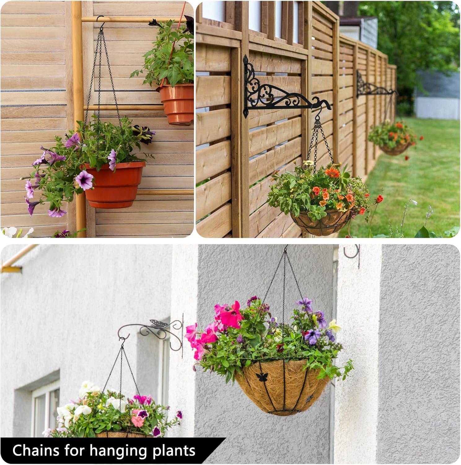 Ланцюги для підвісних кошиків Металеві з затискачами 50 см 3 шт. Чорні, фото №7 Ланцюги для підвісних кошиків Металеві з затискачами 50 см 3 шт. Чорні, фото №7