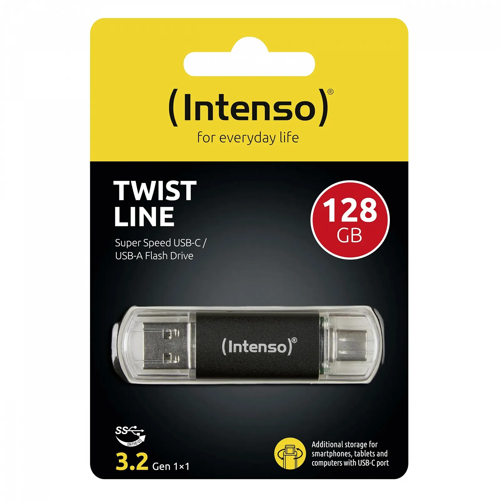 USB-накопичувач Intenso Twist Line 128 GB Dual USB 3.2 Gen 1x1 USB-C USB-A 70 MB/s Anthracite, фото №2