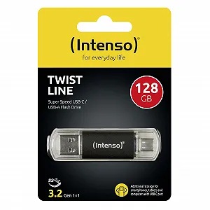 USB-накопичувач Intenso Twist Line 128 GB Dual USB 3.2 Gen 1x1 USB-C USB-A 70 MB/s Anthracite ціна на synthetic.ua - Фото 1 USB-накопичувач Intenso Twist Line 128 GB Dual USB 3.2 Gen 1x1 USB-C USB-A 70 MB/s Anthracite synthetic.ua - Фото 1