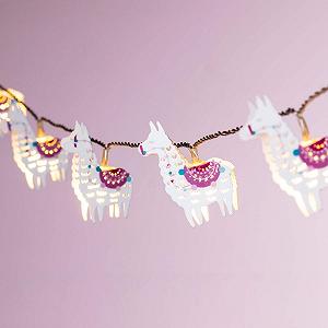 Гирлянда Lights4fun 10 LED Лама Альпака Теплый Белый для детской комнаты на батарейках с таймером - Фото 1