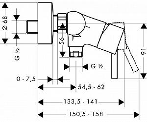Смеситель для душа HANSGROHE TALIS S2 32640000 synthetic.ua - Фото 1