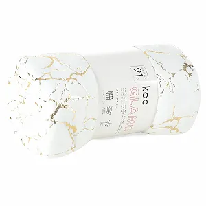 Покривало Мікрофібра Cuddly Glamo Золотий Мармур 150 x 200 см Білий - Фото 1