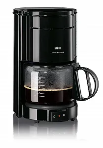 Кофеварка Braun KF 47 BK со стеклянным кувшином для классического фильтрованного кофе, ароматический кофе благодаря системе OptiBrew, система «капля-стоп», автоматическое отключение, черная - Фото 1