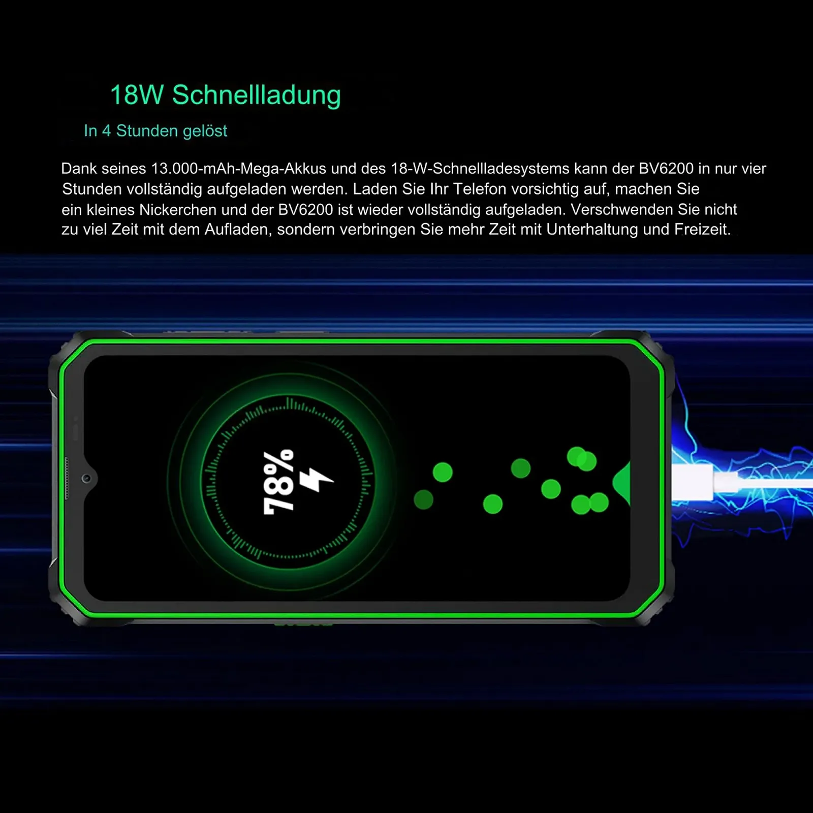 Захищений смартфон Blackview BV6200 6.5" 4/64 ГБ Android 13 13000 мАг 13 МП Чорний, фото №5 Захищений смартфон Blackview BV6200 6.5" 4/64 ГБ Android 13 13000 мАг 13 МП Чорний, фото №5