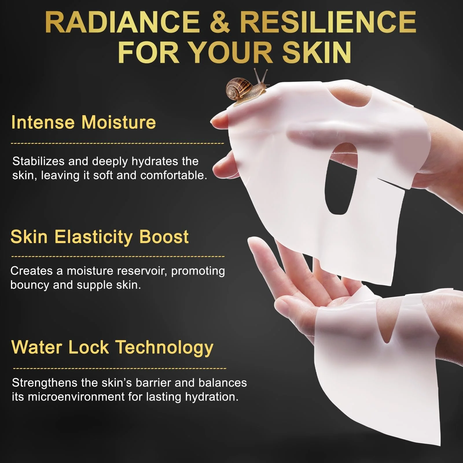 Маска для обличчя гідрогелева Advanced Snail Mucin Glass Glow, колагенова, зі слизом равлика, фото №3