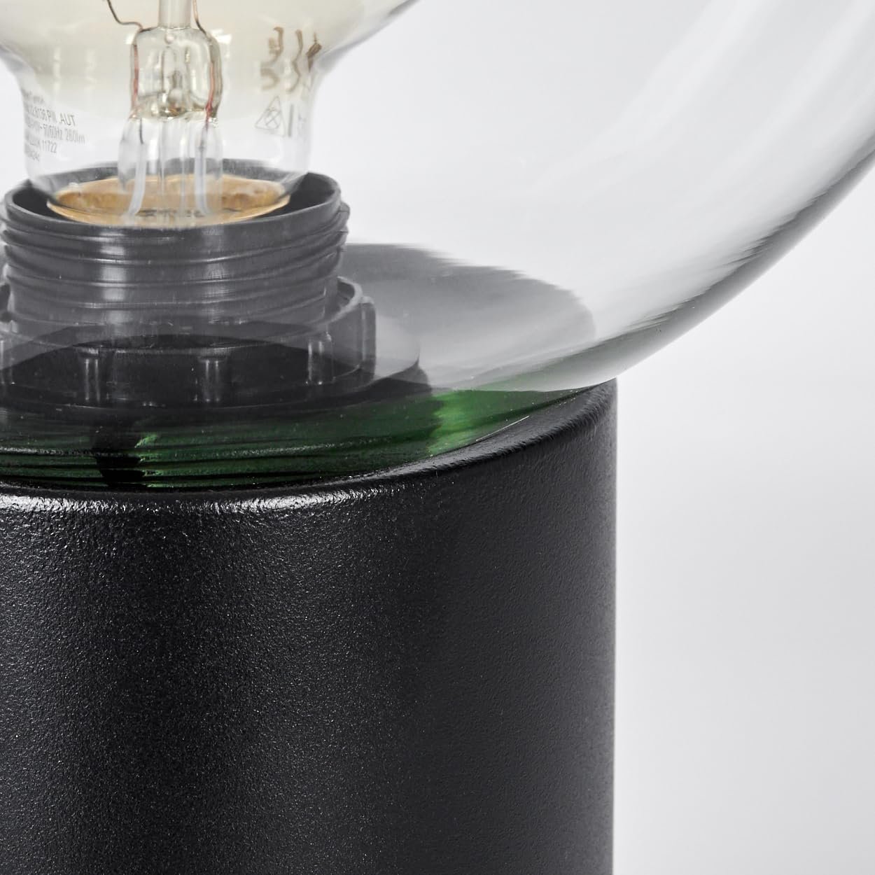 Настільна лампа HOFSTEIN Koyoto Метал/Скло E27 15 см Black/Clear, фото №6