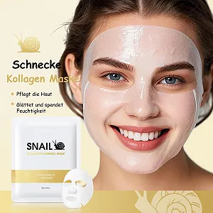 Тканевая Маска для лица Soleneva 6 x Муцин Улитки, Маска с Коллагеном, Увлажняющая, Ночная Маска, Антивозрастная, для Глубокого Увлажнения и Улучшения Кожи synthetic.ua - Фото 1