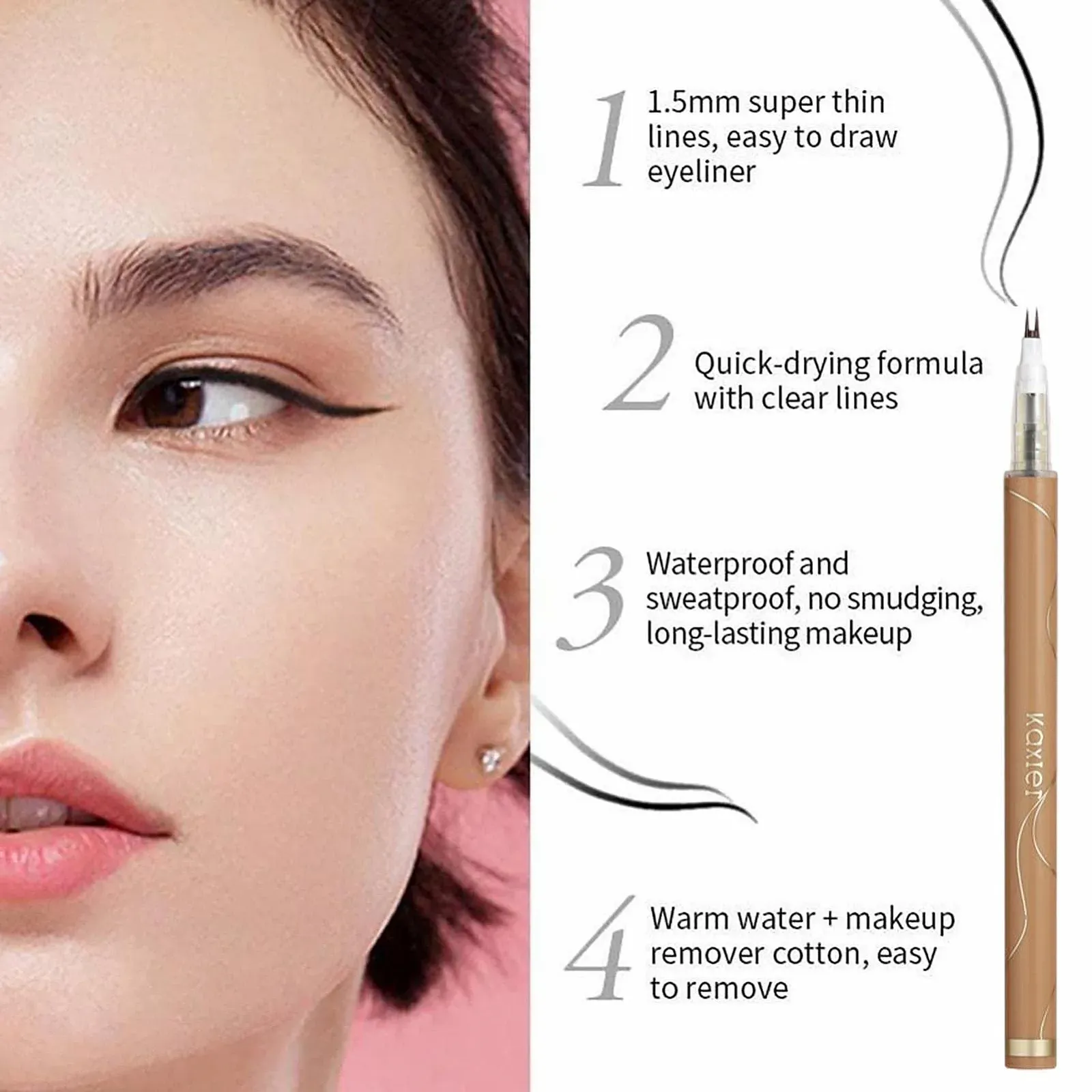 Подводка для глаз (набор) с двойным кончиком, водостойкая, фото №6