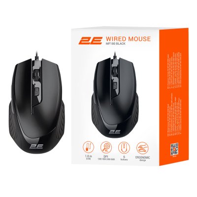 Мышка 2E MF180 USB Black (2E-MF180UB), фото №4