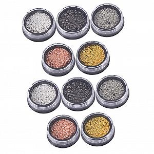 Мікро Бісер для Нігтів minkissy Металеві Намистини для Манікюру, 10 шт - Фото 1